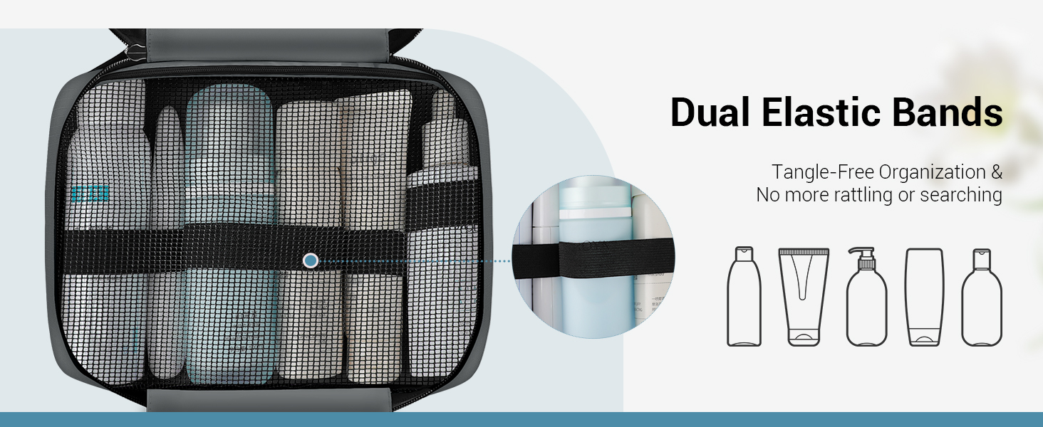 Сумка для туалетних аксесуарів Maliton: велика водонепроникна сумка-органайзер для подорожей, спорту та басейну | 4 відділення | Складана та компактна (Сірий)