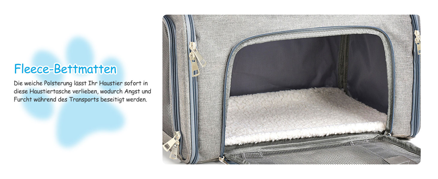 Транспортна сумка для кота та собаки, переноска для собак, складана переноска для котів, портативна, до 5 кг, переноска для середніх собак та котів (M, сіра) 43 x 28 x 28 см