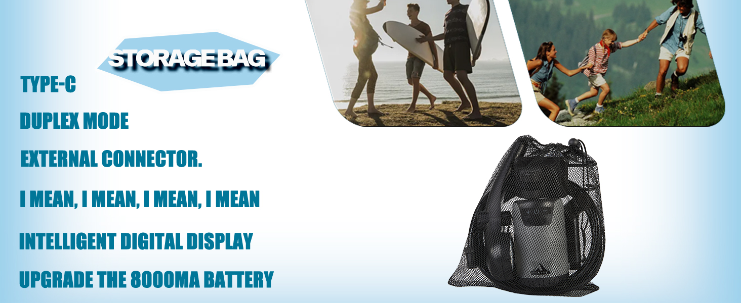 Мобільний душ для кемпінгу з насосом, акумулятор 8000mAh, індикатор температури, шланг 2м. Підходить для кемпінгу, миття авто, саду та тварин