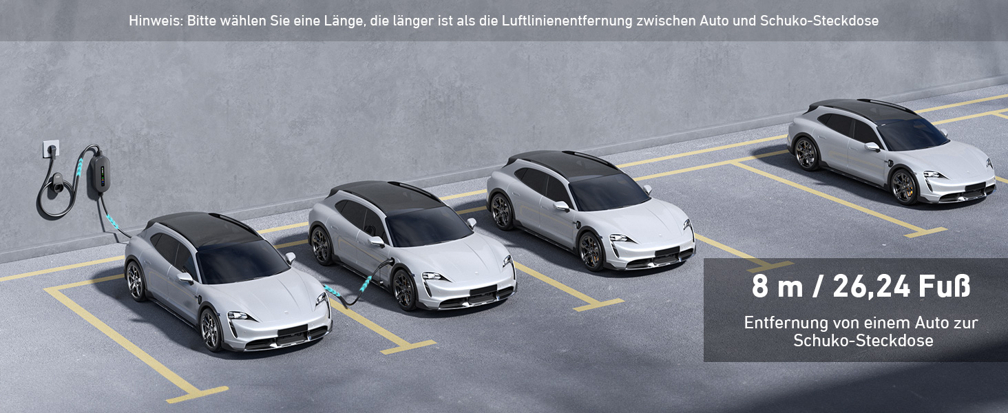 Кабель для зарядки електромобіля Evjuicion Typ 2 Schuko, 3.68kW, 6м, 16A, з індикатором, IP67, для ID.3/4, X1, 5ER, Model Y/3 та інших електромобілів