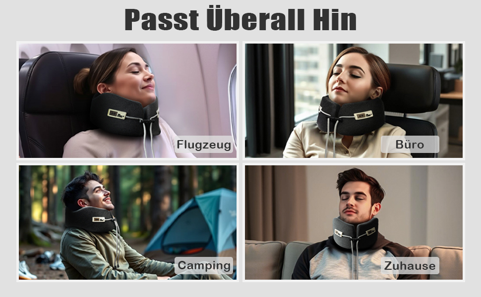 Подушка для шиї у вигляді U, Memory Foam, для подорожей, доросла, ергономічна, з чохлом, для автомобіля, офісу, поїздів (чорна)