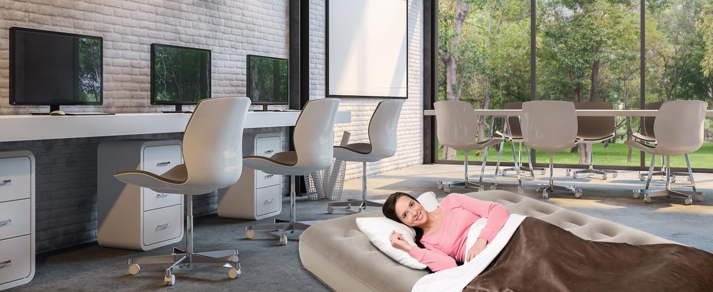 Надувний матрац для 2 осіб з електричним насосом, 190 x 125 x 20 см - для дому та кемпінгу