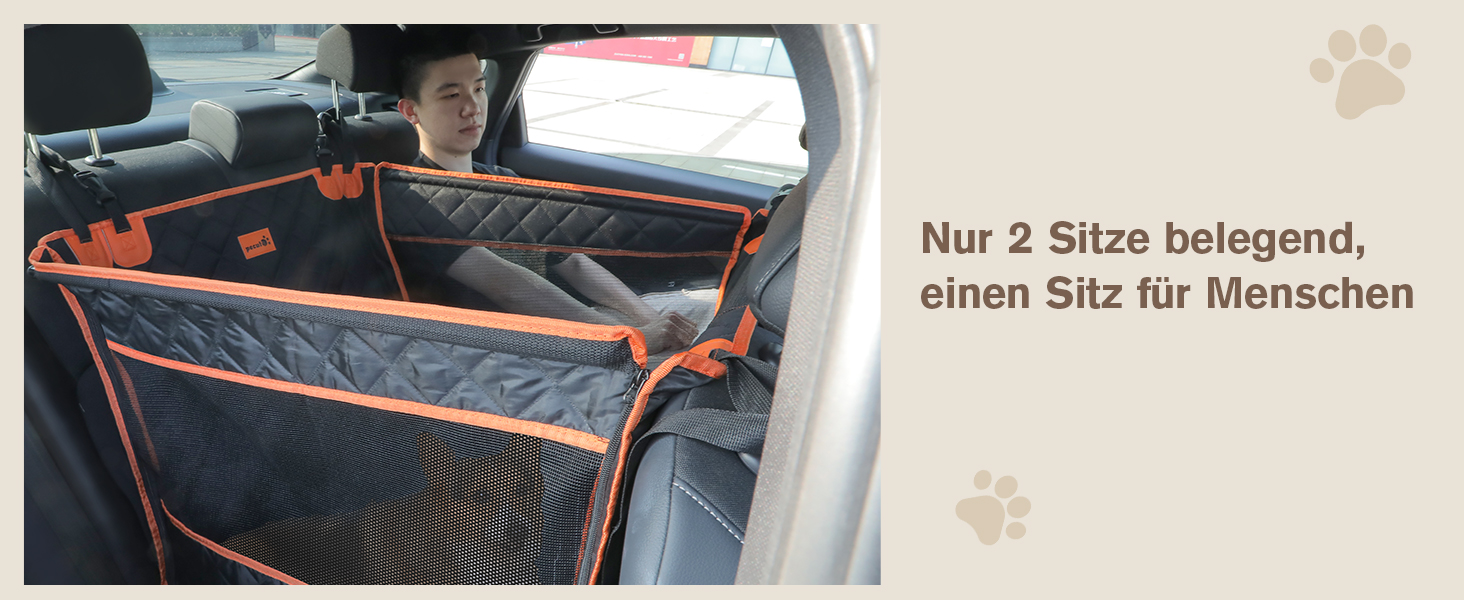 Автомобільний лежак для собак Pecute XL 70x61x55 см - міцний, для середніх та великих собак, з 4 ременями, для заднього сидіння