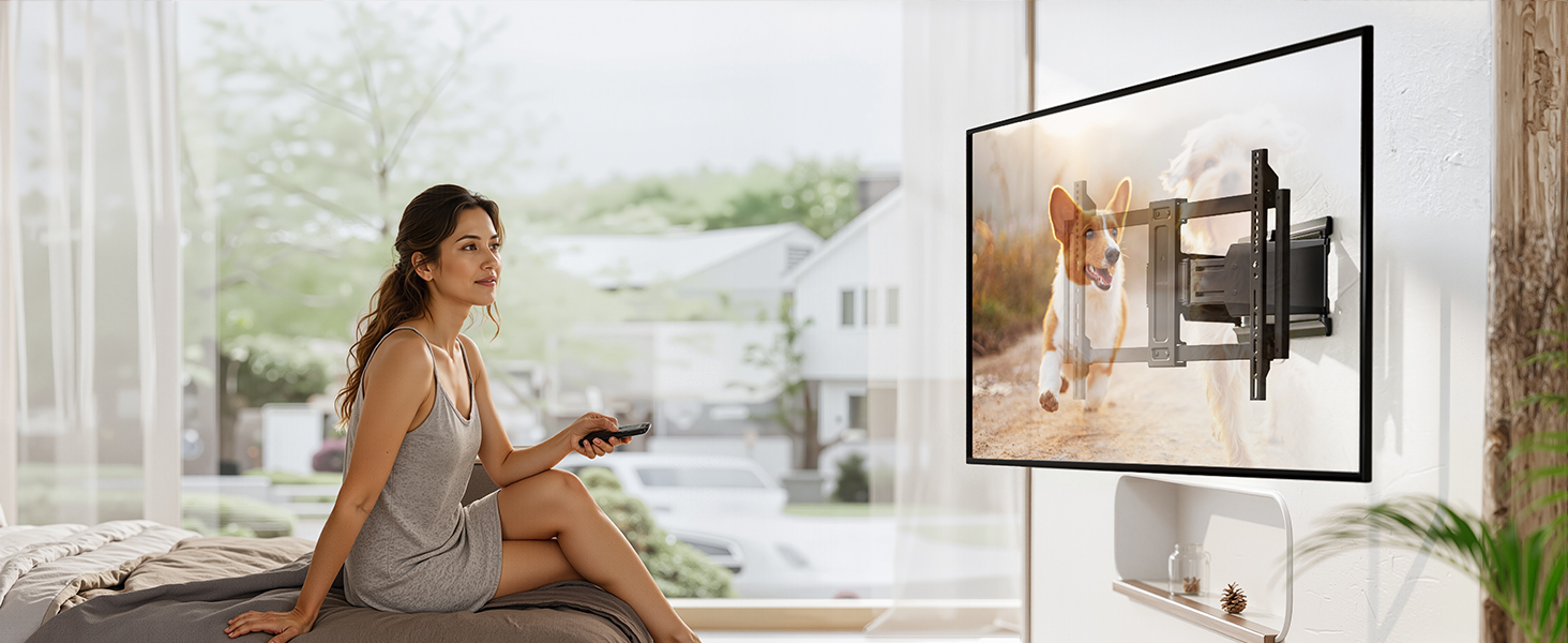 Настінне кріплення для телевізора monTEK Ultra Slim 37-90 дюймів (до 85 кг), поворотне, з похилом, висувне, VESA 600x400