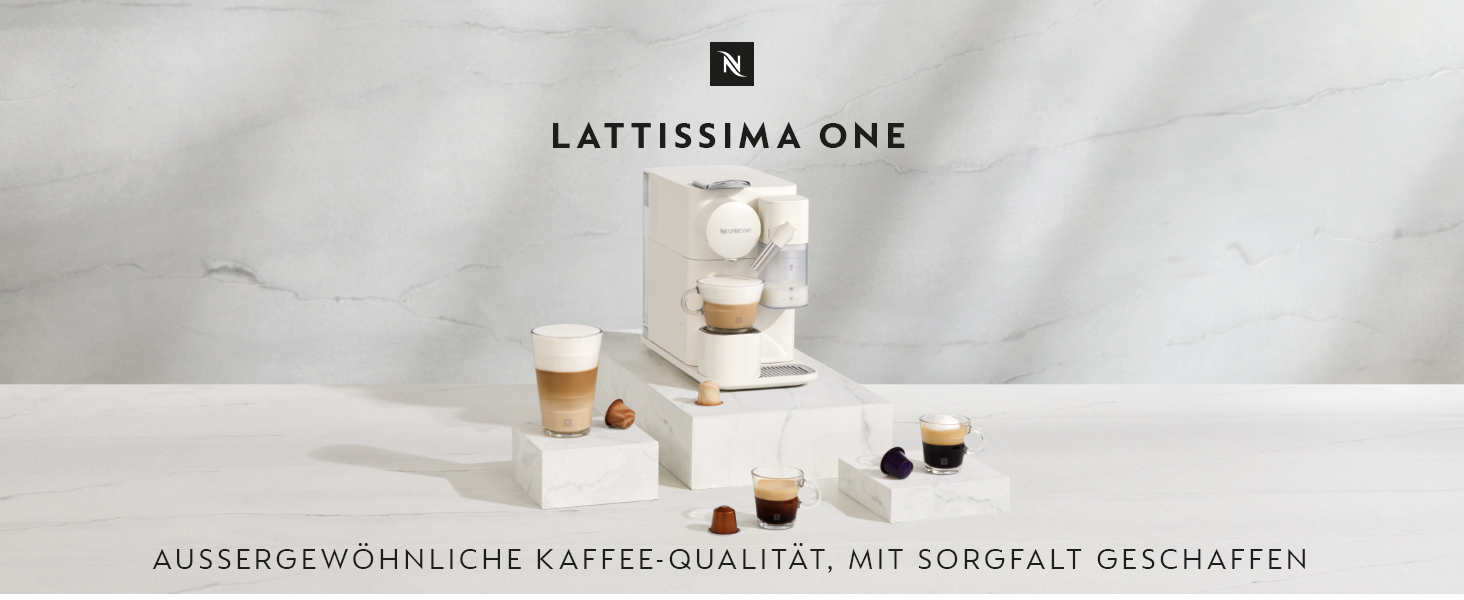 Nespresso De'Longhi Lattissima One EN510.W Coffee Capsule Machine with Automatic Milk System, 3 Direct Select Buttons, 1 L Water Tank, 19 bar Pump Pressure, Only 25 Sec. Heating Time, Auto Shut-off, White Porcelain White