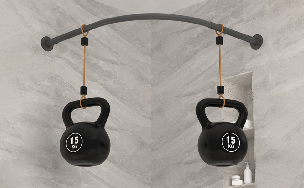 Регульована штанга для душу L-подібної форми без свердління, штанга для душу з нержавіючої сталі 304, розширювана кутова штанга для душу, без кріплення до стелі, (Розмір:Колір) (Д 70-95см x 105-165см, Чорний)