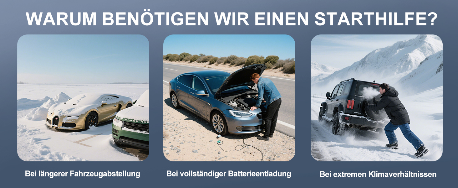 Powerbank з компресором та пусковим пристроєм Starthilfe 6000A, 12V, LED ліхтарик, для 8L бензину/10L дизеля