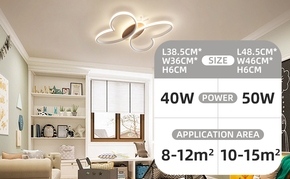 LED Ceiling Light for Kids' Room Lamp Ceiling, Dimmable Kids' Room Ceiling Lamp with Remote Control, 32W Kids' Room Ceiling Light Cloud for Living Room, Bedroom (48cm, Warm White Dimmable)