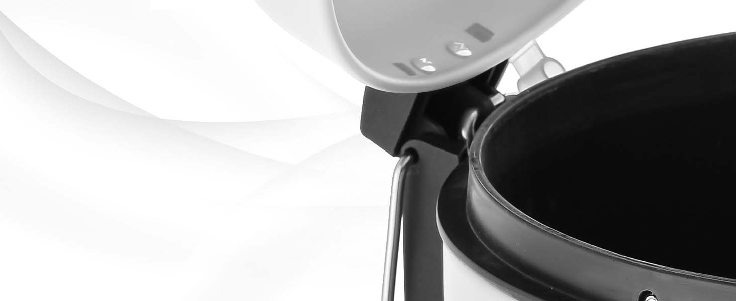 Відро для сміття Ribelli 30L з нержавіючої сталі з педаллю, внутрішнім відром, м'яким закриттям, сортування сміття, кругле (біле)