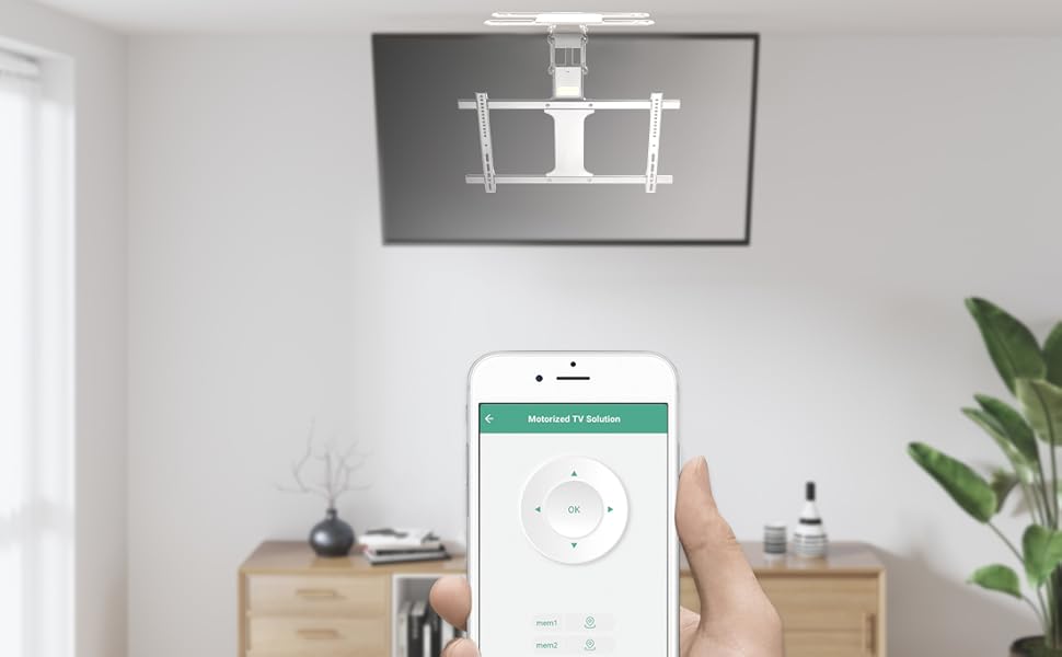 Кронштейн для телевізора на стелю HL47ML моторизований, похилий для LED/LCD 32-75