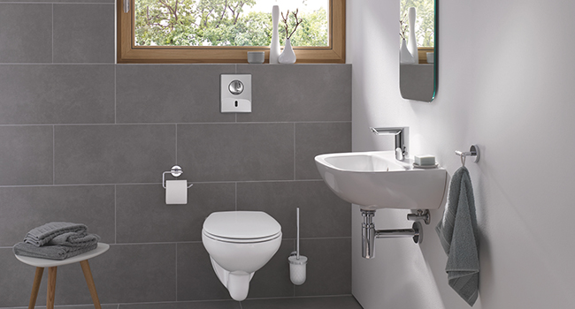 GROHE Essentials Toilet Paper Holder - Adhesive, No Cover, Chrome Finish