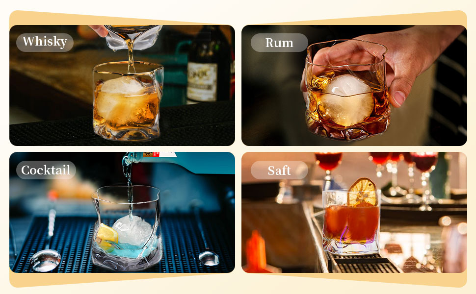 Набір склянок для віскі з нерівними гранями, 6 шт. Об'єм 250 мл. Стильні келихи для скотчу, бурбону, рому. Ідеальний подарунок для тата, чоловіка, друзів. Прозорі скляні келихи для бару.