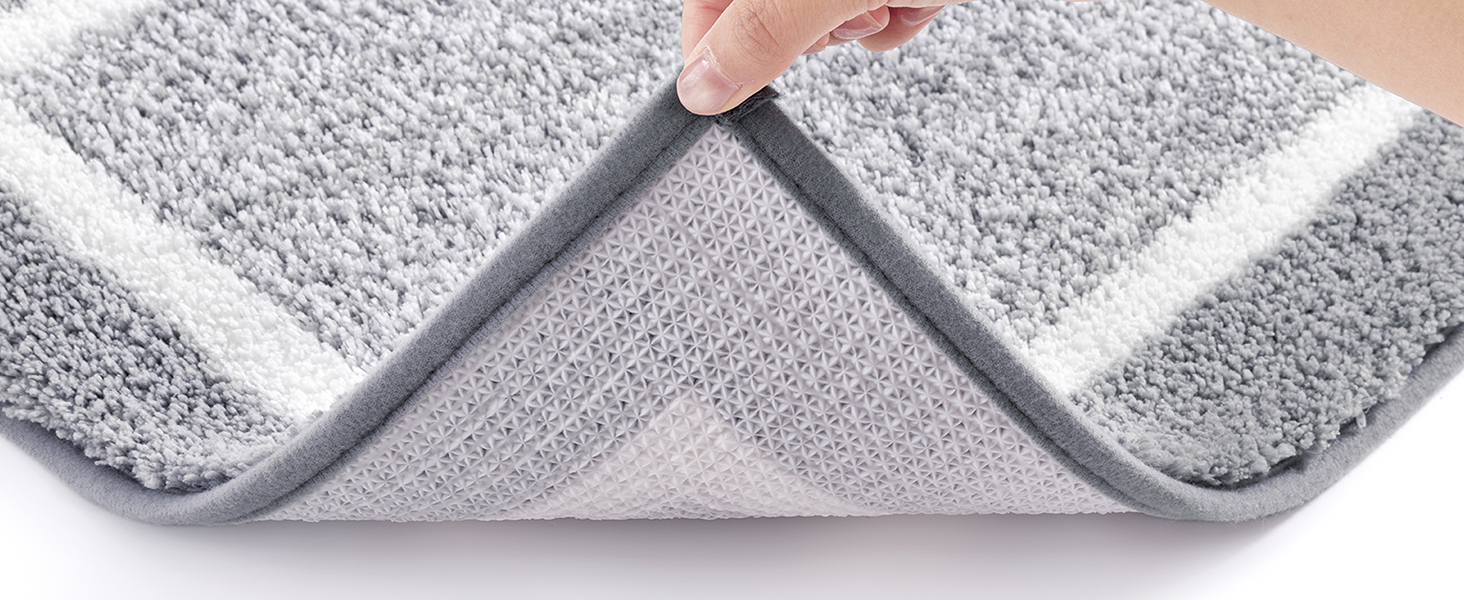 Килимок для ванної кімнати SHACOS: неслизький, м'який, швидковисихаючий, 50x80 см, сірий