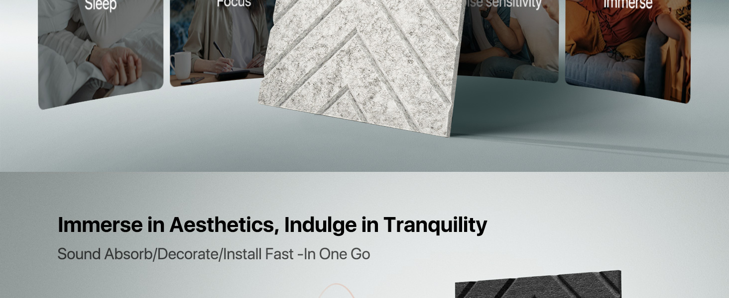 Акустичні панелі Soundsbay самоклеючі з поліестеру для звукоізоляції стін, 30x30x0,9 см, білий колір, 12 шт