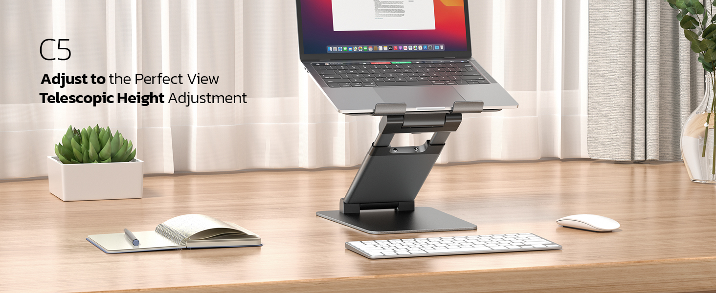 Підставка для ноутбука Nulaxy з алюмінію, ергономічна, з вентиляцією, сумісна з MacBook, Dell, HP, Samsung, Lenovo (10-16 дюймів), сіра