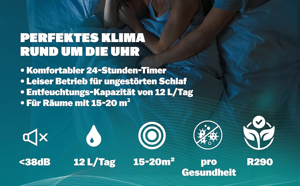 Електричний осушувач повітря MONZANA для кімнати, ванної та квартири (15-20 м²), продуктивність 12л/добу, LED-дисплей, 24-год таймер, очищувач повітря для алергіків