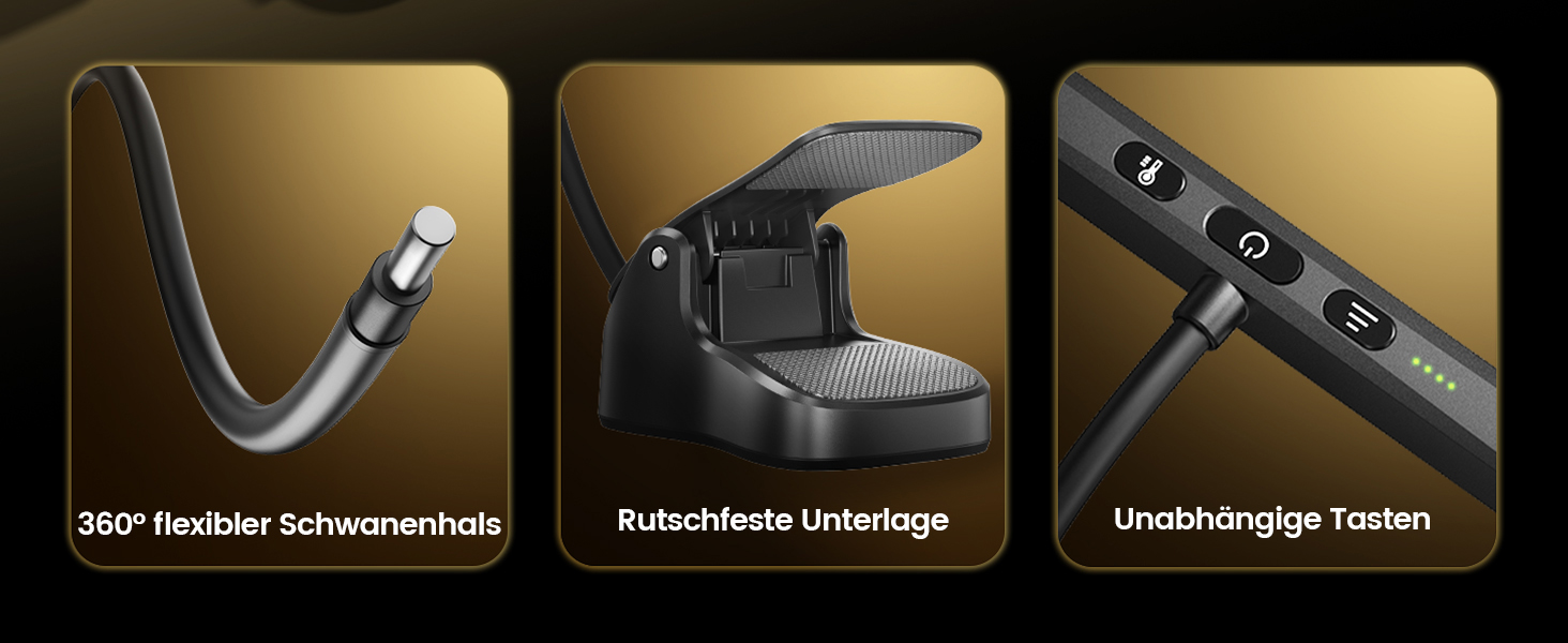 Світлодіодна лампа для нот Glocusent 81 LED: для піаніно, з USB-C зарядкою, 3 кольори, 5 рівнів яскравості, до 140 годин роботи, чорна