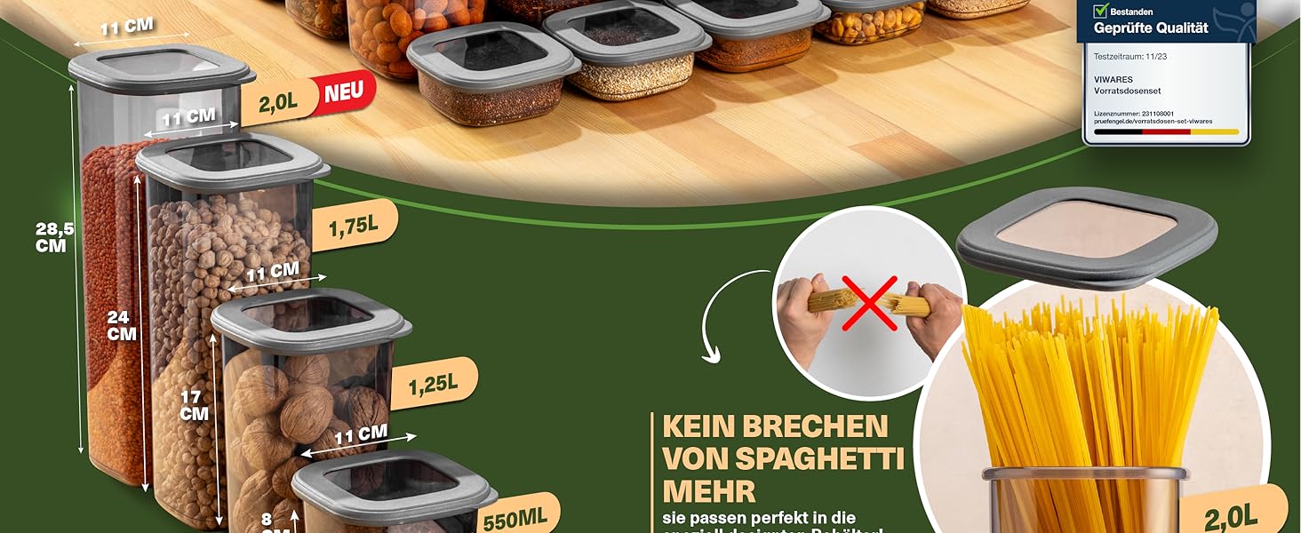 Набори контейнерів для зберігання продуктів з кришкою, 12 шт. BPA-Free, для цукру, крупи, кави, сіллю. Органайзери для кухні, герметичні контейнери для зберігання продуктів. Сірий колір.
