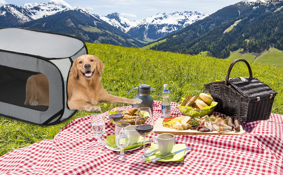 Транспортна переноска для собак та котів, складана Pop-Up, сіра. Міцна переноска з оксфордської тканини, до 29.5 кг