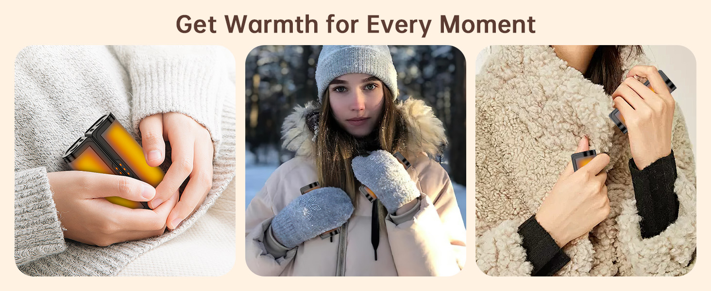 Jonwall Електричні грілки для рук, перезаряджувані, 2 шт. у наборі, USB, 3 режими нагріву, для кемпінгу, гольфу, подарунок (сірий)