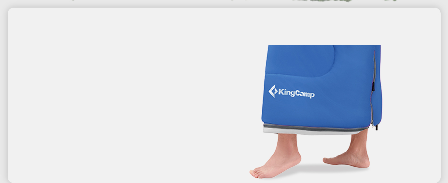 KingCamp Oasis спальник 3 сезони, теплий, легкий, зручний, з капюшоном, для кемпінгу та туризму, для приміщення і вулиці