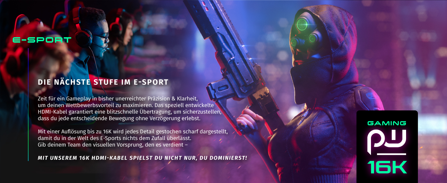 HDMI кабель 2.1 CSL 10м - 16K@30Hz, 8K@60Hz, 4K@120Hz - Ultra High Speed Ethernet 48Gbps - HDR 10+ eARC 3D VRR - для ігор, TV, PS5, Xbox