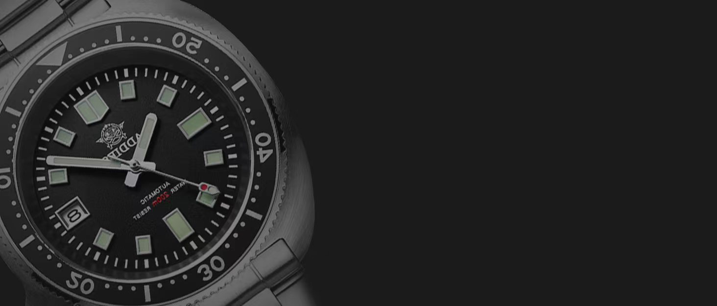 Годинник чоловічий ADDIESDIVE з кварцовим механізмом, аналоговий, водонепроникний 20bar, з нержавіючої сталі, великий, з підсвічуванням, чорний/білий