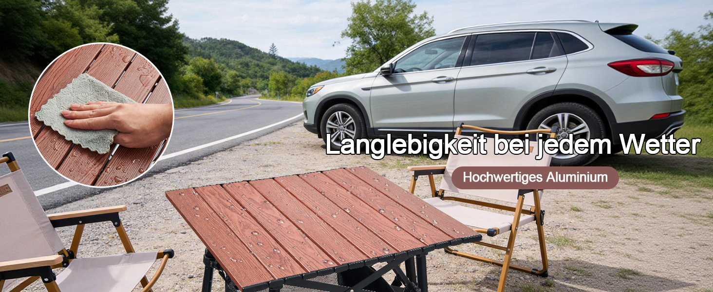 Складний алюмінієвий стіл для кемпінгу Odoland з регульованою висотою та сумкою для зберігання 46x42x42-60 см