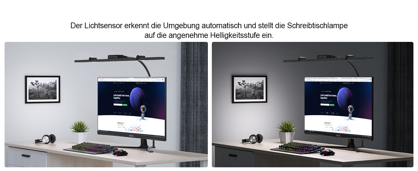LED лампа для столу EppieBasic з кріпленням, 24W, 3 наголовки, регулювання яскравості, 1200LM, захист очей, 4 колірні температури, таймер 30хв, для офісу та дому, чорний колір