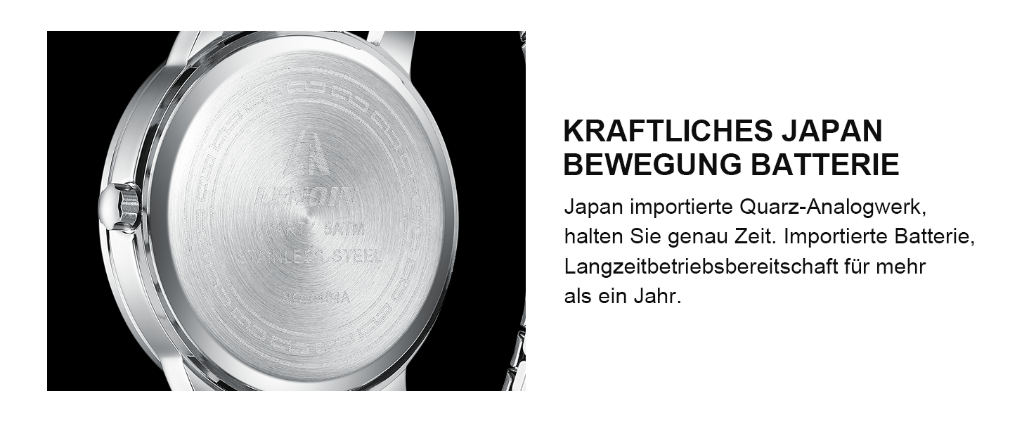 Чоловічий годинник: аналоговий кварцовий годинник з датою, водонепроникний, 38 мм, сріблястого кольору