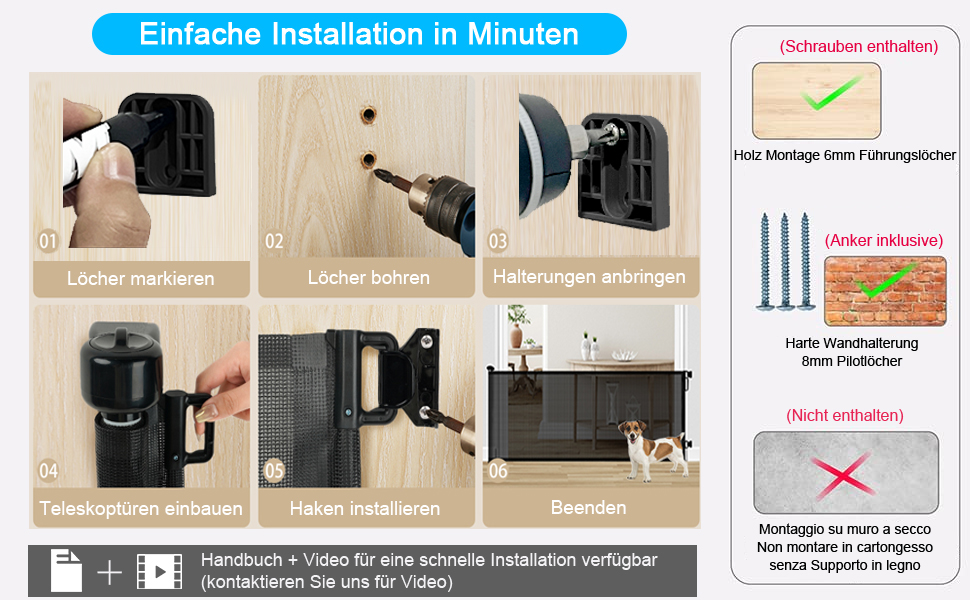 Expandable Baby Gate with Lock - 150cm Wide, 83cm High - Pet & Baby Safety Barrier