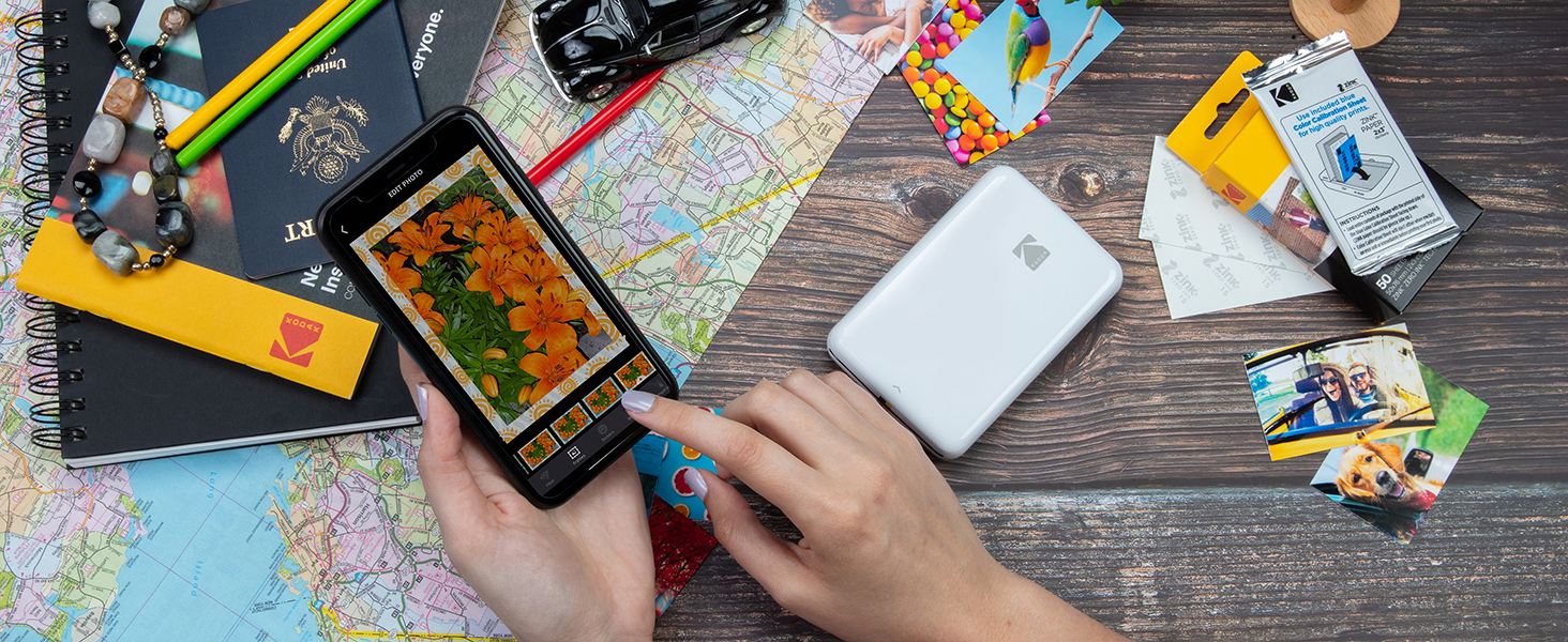 Фотопринтер KODAK Step: Міні-принтер для смартфонів з Bluetooth, друк на Zink 2x3
