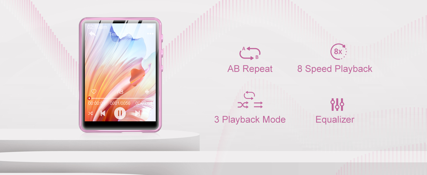 MP3 плеєр 64GB з Bluetooth 5.3, 2.4