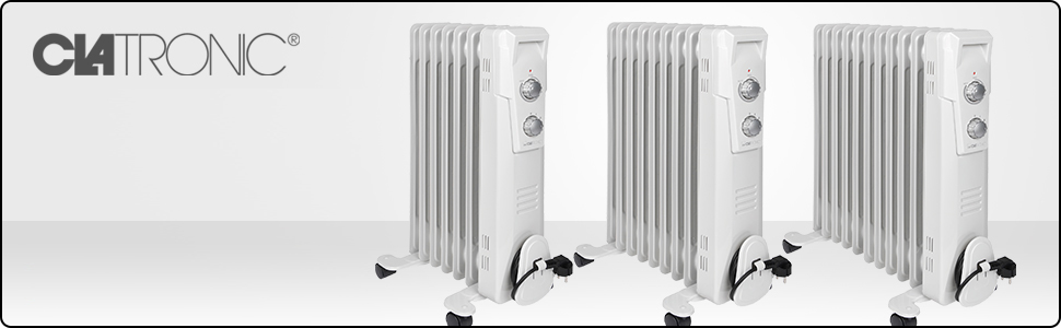 Електричний масляний радіатор Clatronic RA 3735 | 1500 Вт, 7 ребер | Обігрівач до 30 м² | 3 режими нагріву | Slimline дизайн