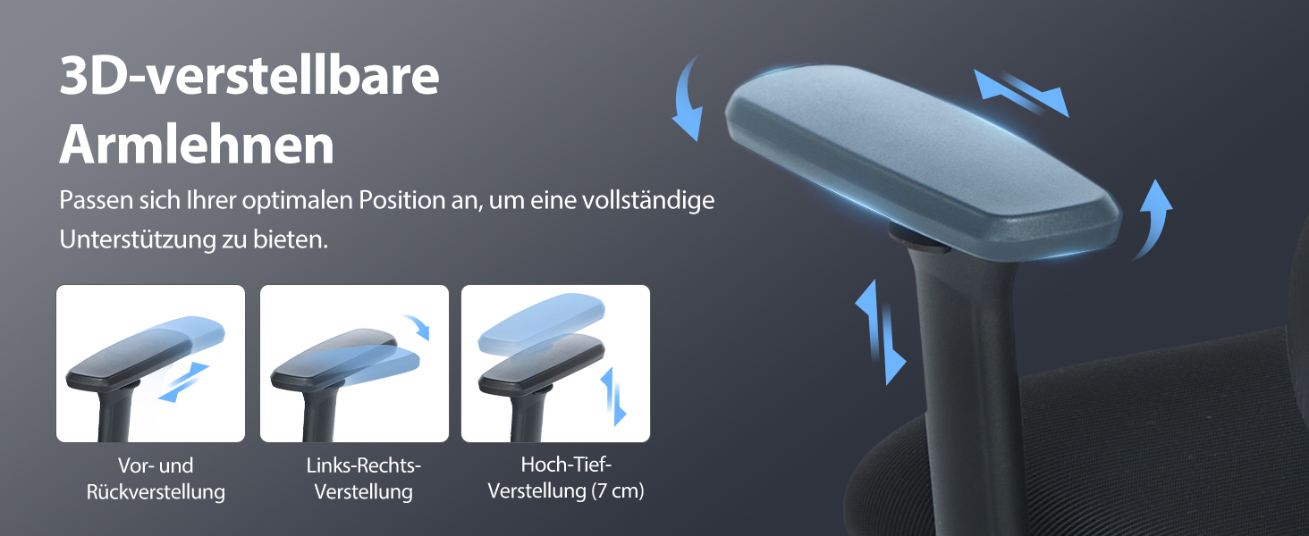 Коламі - Ергономічне крісло для офісу та дому, чорне, з регульованою підголівником та підлокітниками