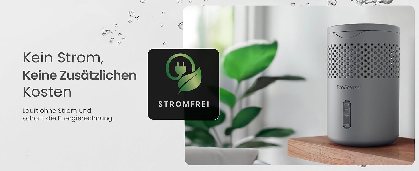 Pro Breeze Osmo: Безшумний осушувач повітря для дому, спальні, шафи, авто. Таблетка 700г (до 100 днів). Колір: сірий