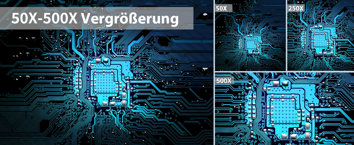 Цифровий мікроскоп AOPICK з LCD екраном, 50X-500X, 4.3 дюйми, 1080P, USB, 8 LED, для дорослих/дітей, сумісний з MacOS Windows (білий)