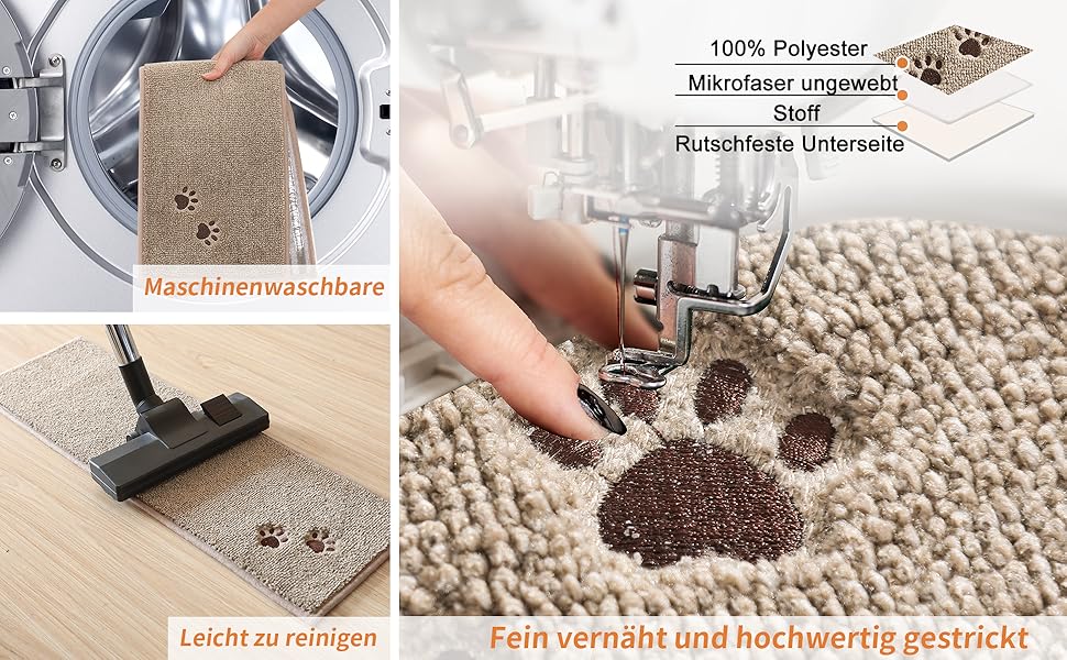 BEQHAUSE Non-Slip Stair Treads - 15 Piece Set, Washable Carpet for Stairs - Safe for Kids, Seniors & Pets - 22x70cm Beige