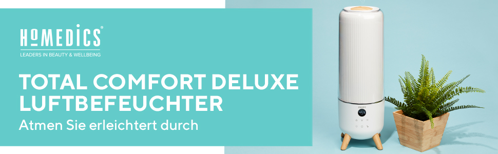 Ультразвуковий зволожувач повітря HoMedics TotalComfort Deluxe - для дому, офісу, дитячої кімнати (39,5 м², 70 год, дифузор для ефірних олій)