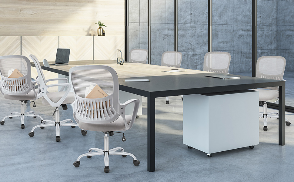 Ергономічне крісло Sweetcrispy для офісу та дому, з регулюванням висоти та підтримкою попереку, з підлокітниками (сірий)