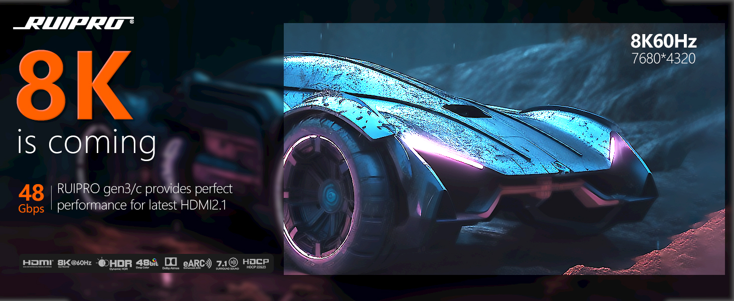 HDMI 2.1 оптоволоконний кабель 48 Гбіт/с, 8K@60Hz, 4K@120Hz, Dynamic HDR, eARC, Dolby, HDCP 2.2/2.3, сумісний з PS5, Xbox Series X, RTX 4090, TV, Beamer, AVR, Зелений (Чорний сертифікат, 33FT)