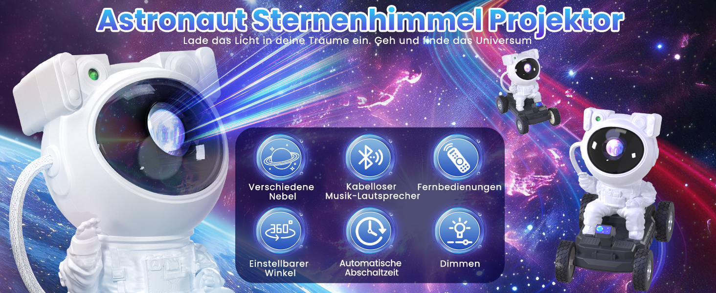 LED проектор зоряного неба з музикою Sternenhimmel, 2025, у вигляді бейсболіста-астронавта, лампа з дистанційним керуванням для спальні, дитячий та дорослий нічник, білий
