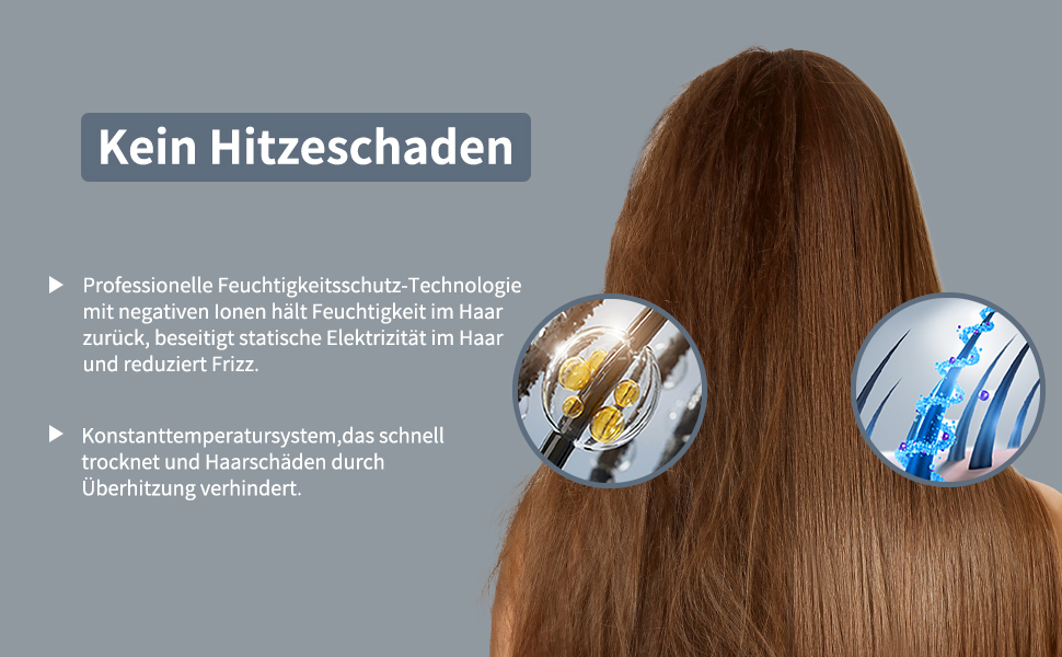 Фен Sawop з дифузором для кучерявого волосся, 1800 Вт, іонний, для жінок/чоловіків, сірий-чорний