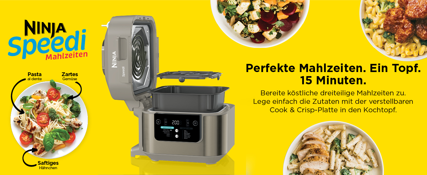 Мультиварка Ninja Speedi 5.7L 10-в-1: мультикокція, фритюрниця, гриль, випічка, Stone Gold ON500EUSTGD