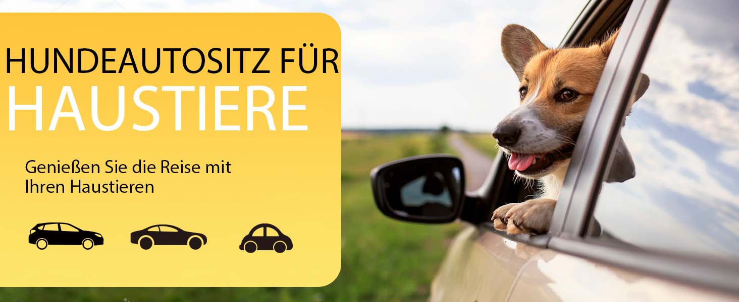 Автокрісло для собак UNICITII, чорне, до 13.6 кг (S), з ременем безпеки