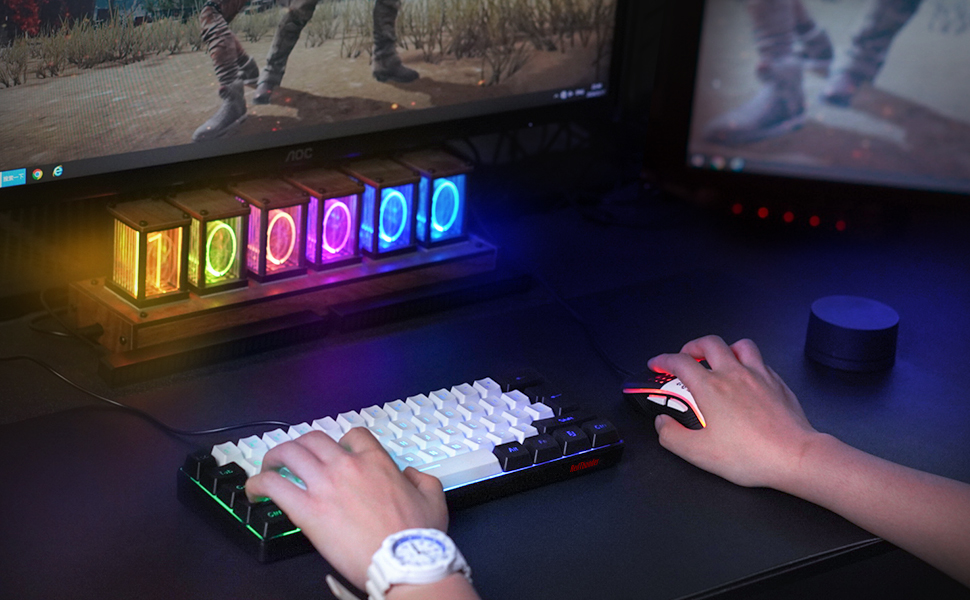 RedThunder Бездротовий комплект клавіатури та миші для геймінгу, QWERTZ DE, для PC, MAC, PS5, Xbox, офісу, білий/чорний