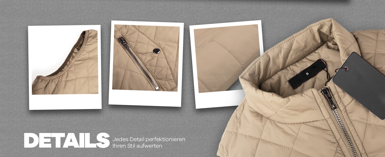 Жіноча степкова жилетка Steppweste S F12# Khaki: тепла, легка, для осені/зими