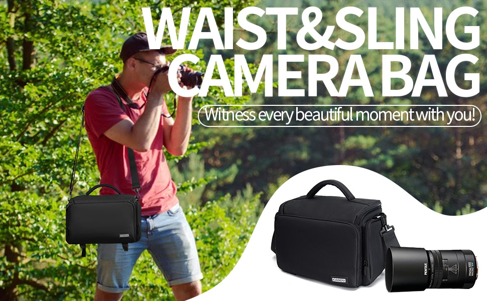 Сумка для камери CADeN, водонепроникна, для Canon, Nikon, Sony (чорна, XL)