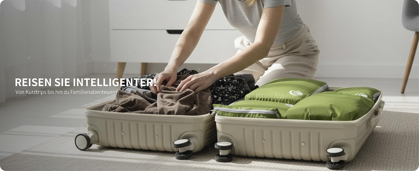 Набір кубиків-органайзерів для подорожей Cipway, 6 шт., зелений, ультралегкі, розширювані