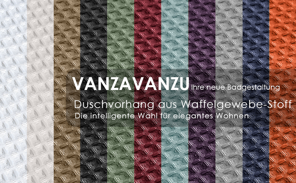 Штора для ванної кімнати Waffel з кільцями, 182x182 см, біла - водовідштовхувальна, анти-грибок